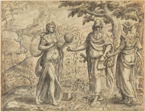 The Seed Received among the Thorns, from the Parable of the Sower by Gerard van Groeningen, drawing, 1568-1578