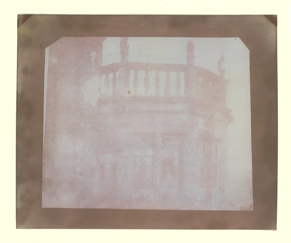 Top of Sharington's Tower, Lacock Abbey, Taken from the Roof above the South Gallery by William Henry Fox Talbot, photograph, 1840
