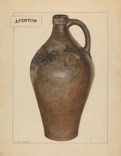 Jug by John Dana, index of american design, 1935-1942