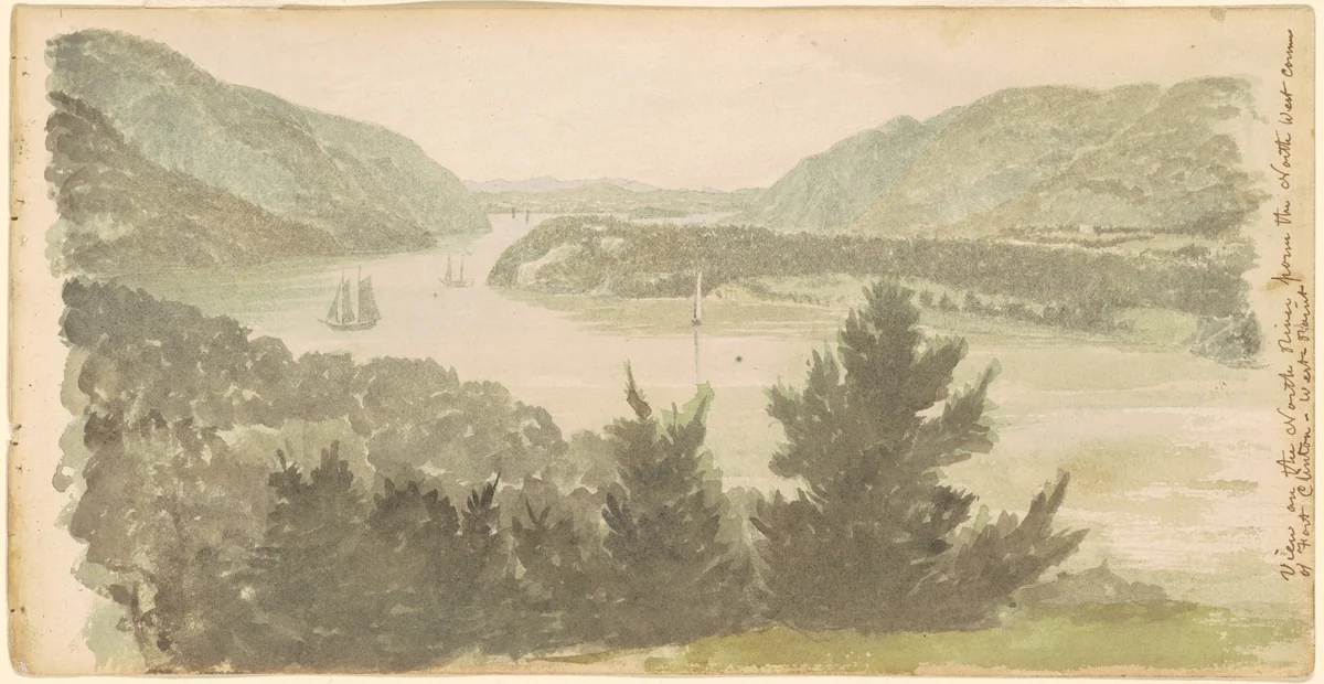 View of the North River from the North West Corner of Fort Clinton—West Point by Seth Eastman, drawing, 1837