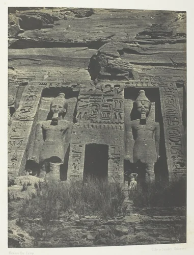 Ibsamboul, Entrée De Spéos D'Hathor; Nubie, plate 109 from the album "Egypte, Nubie, Palestine et Syrie" (1852) by Maxime Du Camp, photograph, 1849-1851