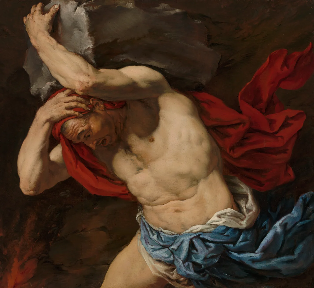 Sisyphus by Antonio Zanchi, painting, 1660