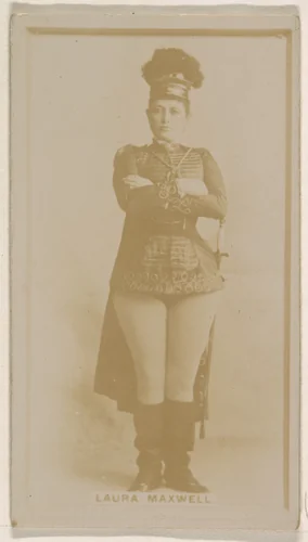 Laura Maxwell, from the Actresses series (N245) issued by Kinney Brothers to promote Sweet Caporal Cigarettes by Kinney Brothers Tobacco Company, photograph, 1890