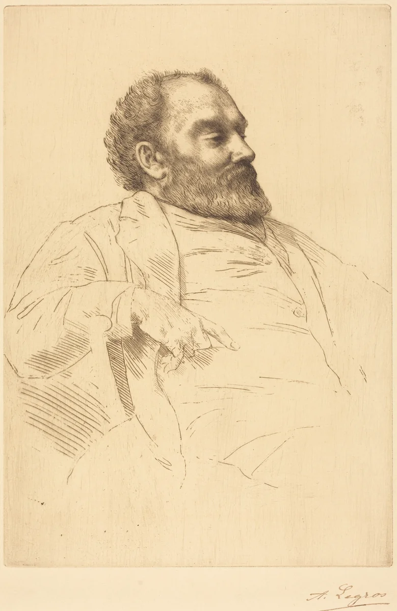 Val Prinsep, R.A. by Alphonse Legros, print, 1837-1911