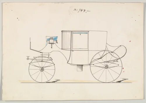 Design for Coupé, no. 744a by Brewster & Co., drawing, 1850-1870
