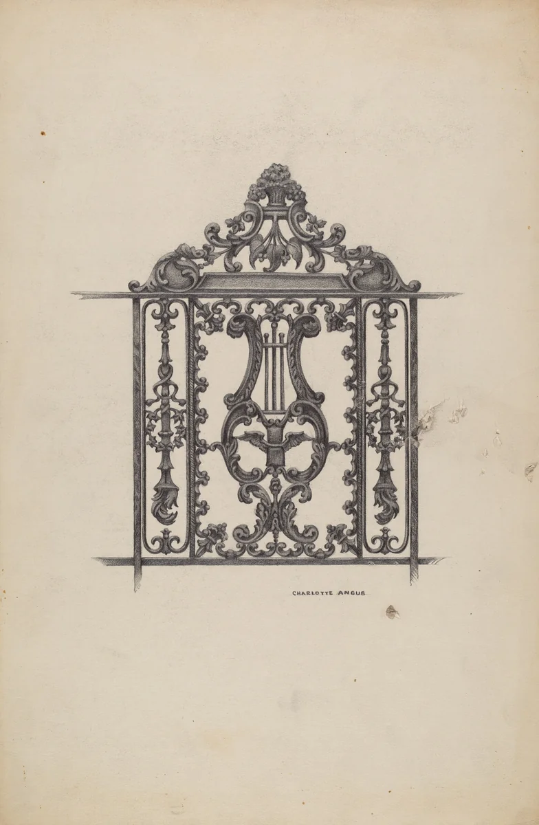 Gate to Cemetery Plot by Charlotte Angus, index of american design, 1935-1942