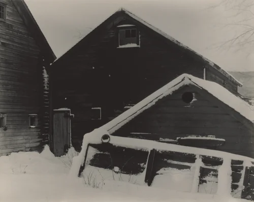 Barn & Snow by Alfred Stieglitz, photograph, 1923