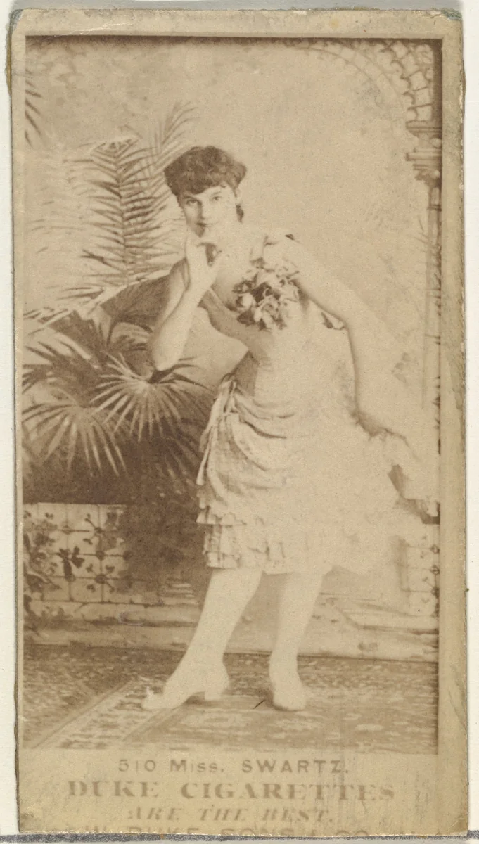 Card Number 510, Miss Schwartz, from the Actors and Actresses series (N145-7) issued by Duke Sons & Co. to promote Duke Cigarettes by W. Duke, Sons & Co., photograph, 1880-1889