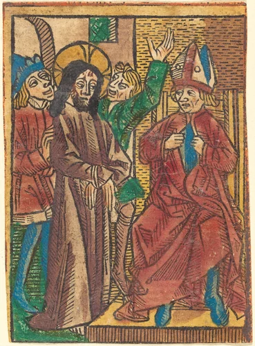 Before Caiaphas by German 15th Century, print, 1490