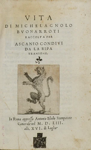 Vita di Michelagnolo Buonarroti raccolta per Ascanio Condivi da la Ripa Transone by Ascanio Condivi, artwork, 1553