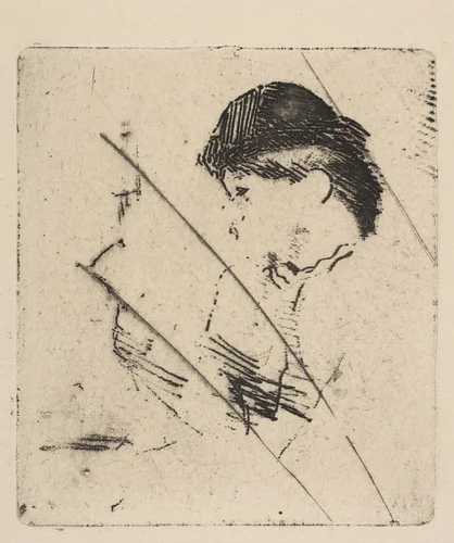 Head and Shoulders of a Young Woman in Profile I by Edgar Degas, print, 1874-1884