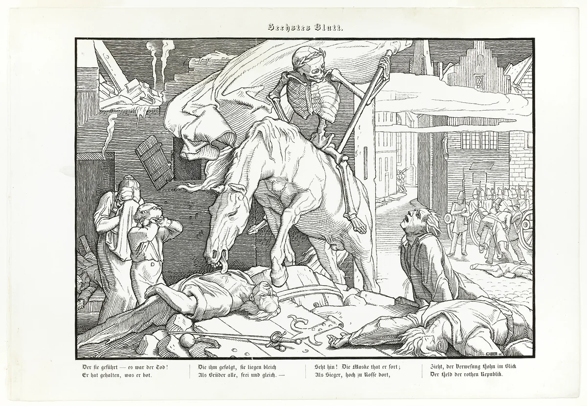 Auch ein Todtentanz, plate VII by Alfred Rethel, print, 1848