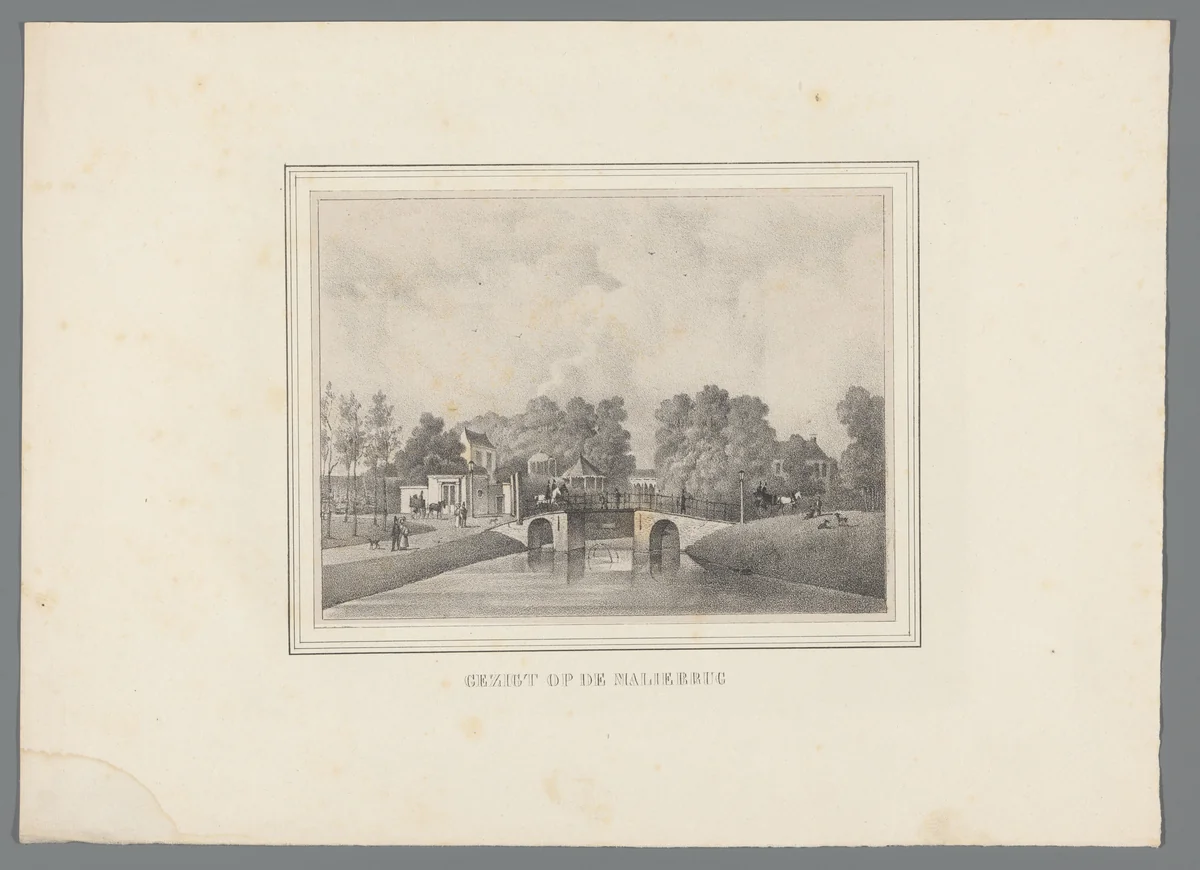 Gezigt op de Maliebrug by anonymous, print, 1831