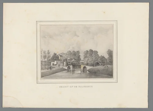 Gezigt op de Maliebrug by anonymous, print, 1831