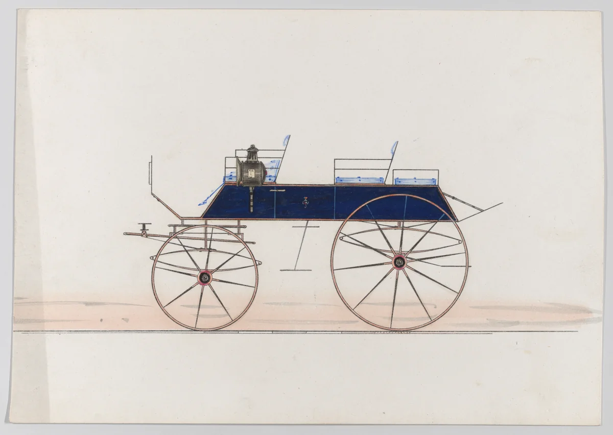 Design for Platform Wagon (unnumbered) by Brewster & Co., drawing, 1865-1875