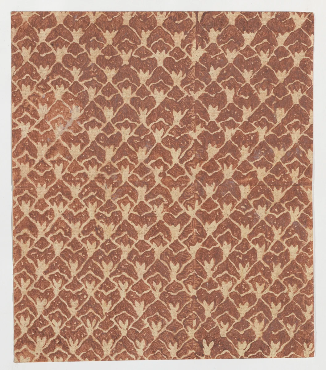 Sheet with overall abstract pattern by anonymous, print, 1800-1900