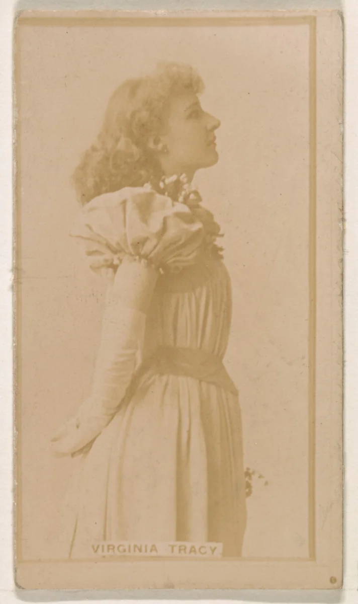 Virginia Tracy, from the Actresses series (N245) issued by Kinney Brothers to promote Sweet Caporal Cigarettes by Kinney Brothers Tobacco Company, photograph, 1890