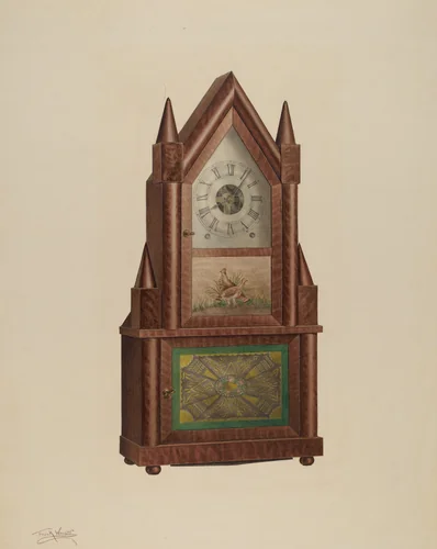 Shelf Clock by Frank Wenger, index of american design, 1938