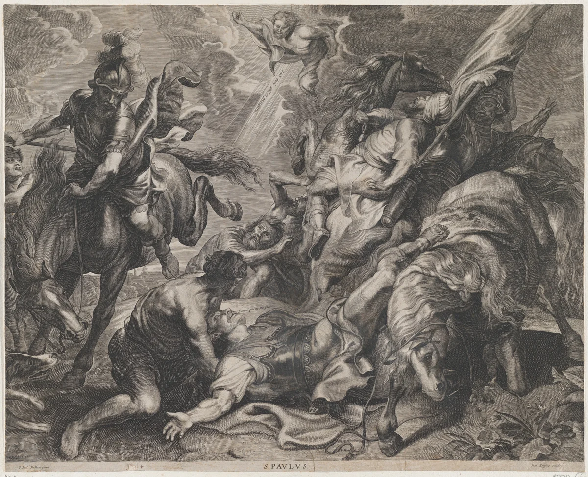 The Conversion of Saint Paul by Johannes Meyssens, print, 1612-1670