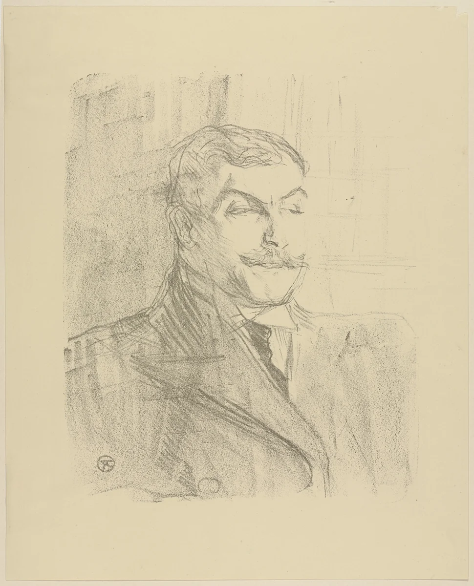 Lucien Guitry from Portraits of Actors and Actresses: Thirteen Lithographs (Portraits d'Acteurs & Actrices: Treize Lithographies) by Henri de Toulouse-Lautrec, print, 1898