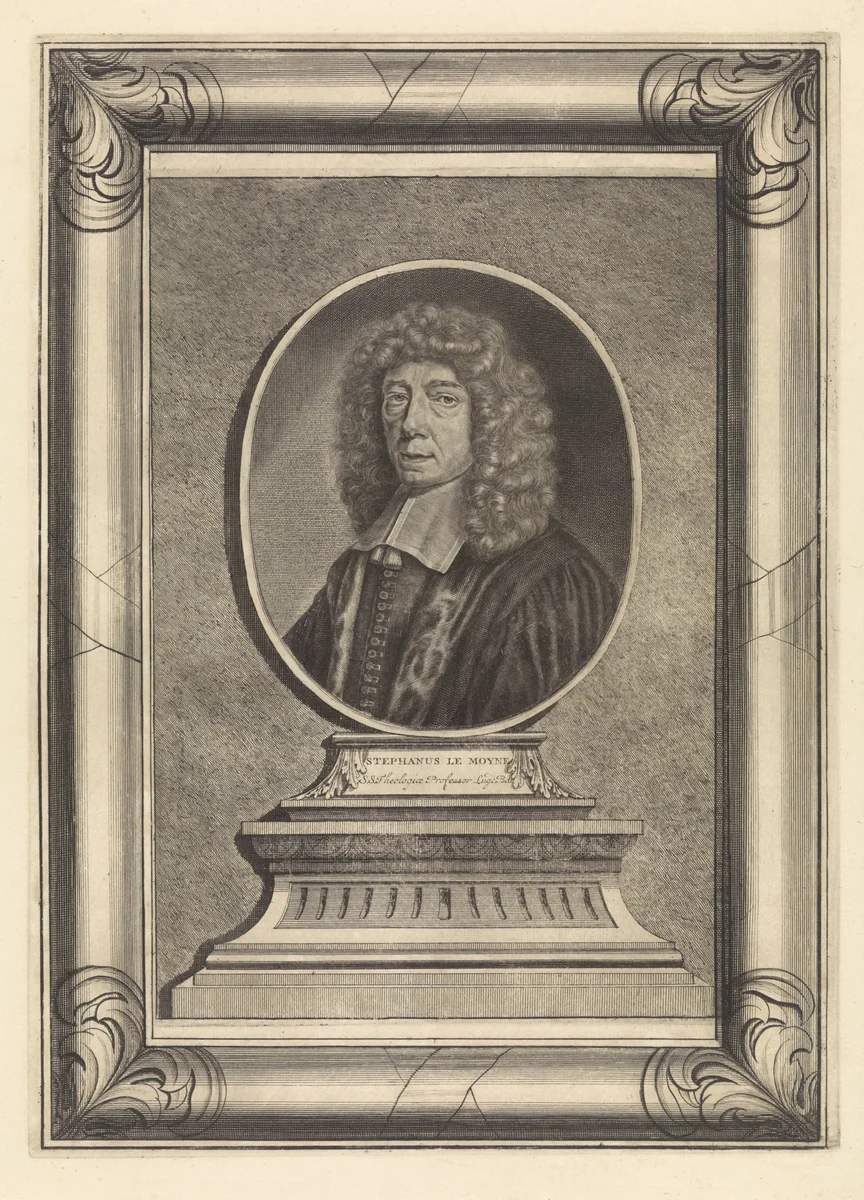 Portret van Etienne le Moine by Anthony van Zijlvelt, print, 1687-1691