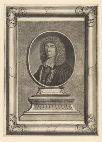 Portret van Etienne le Moine by Anthony van Zijlvelt, print, 1687-1691