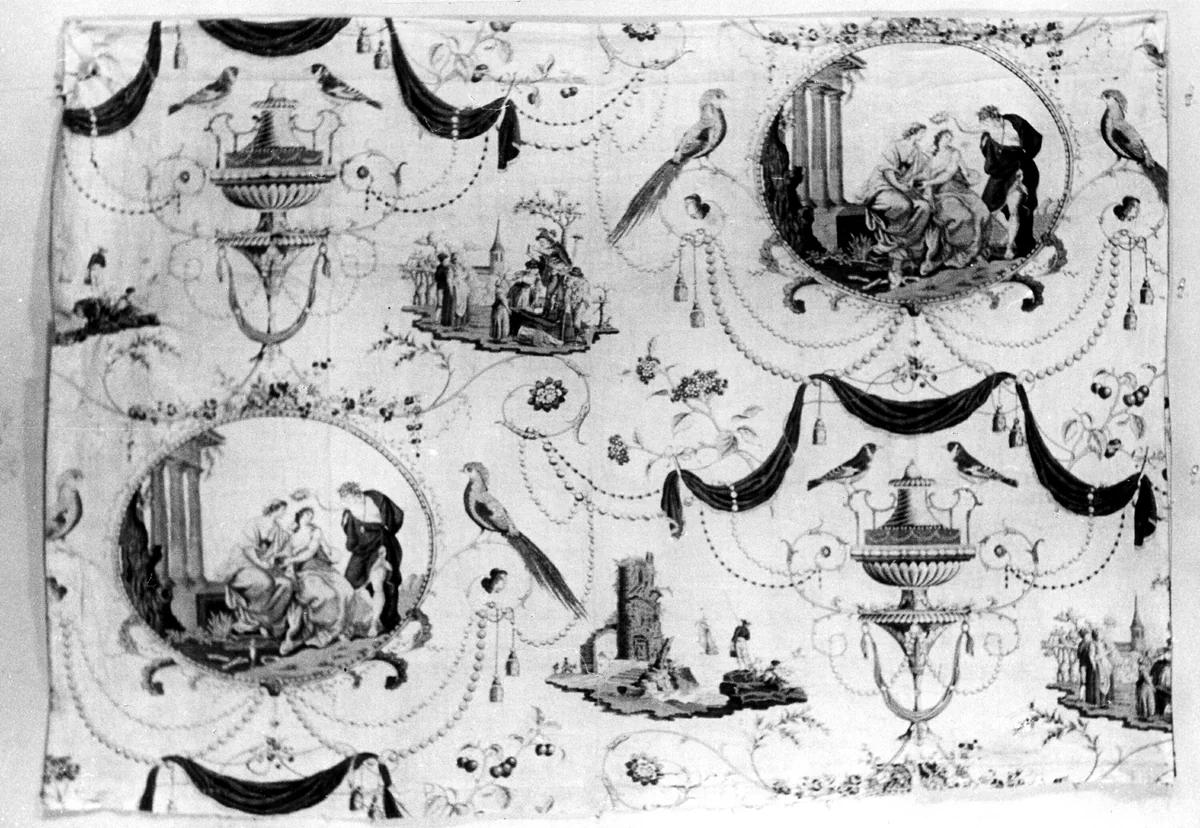 Le Triomphe de l'Hyménée (Furnishing Fabric) by Favre-Petitpierre et Cie., textile, 1790-1800