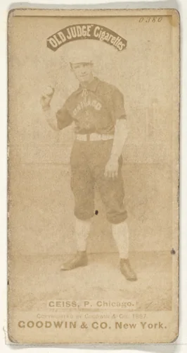 Ceiss, Pitcher, Chicago, from the Old Judge series (N172) for Old Judge Cigarettes by Goodwin & Company, photograph, 1887