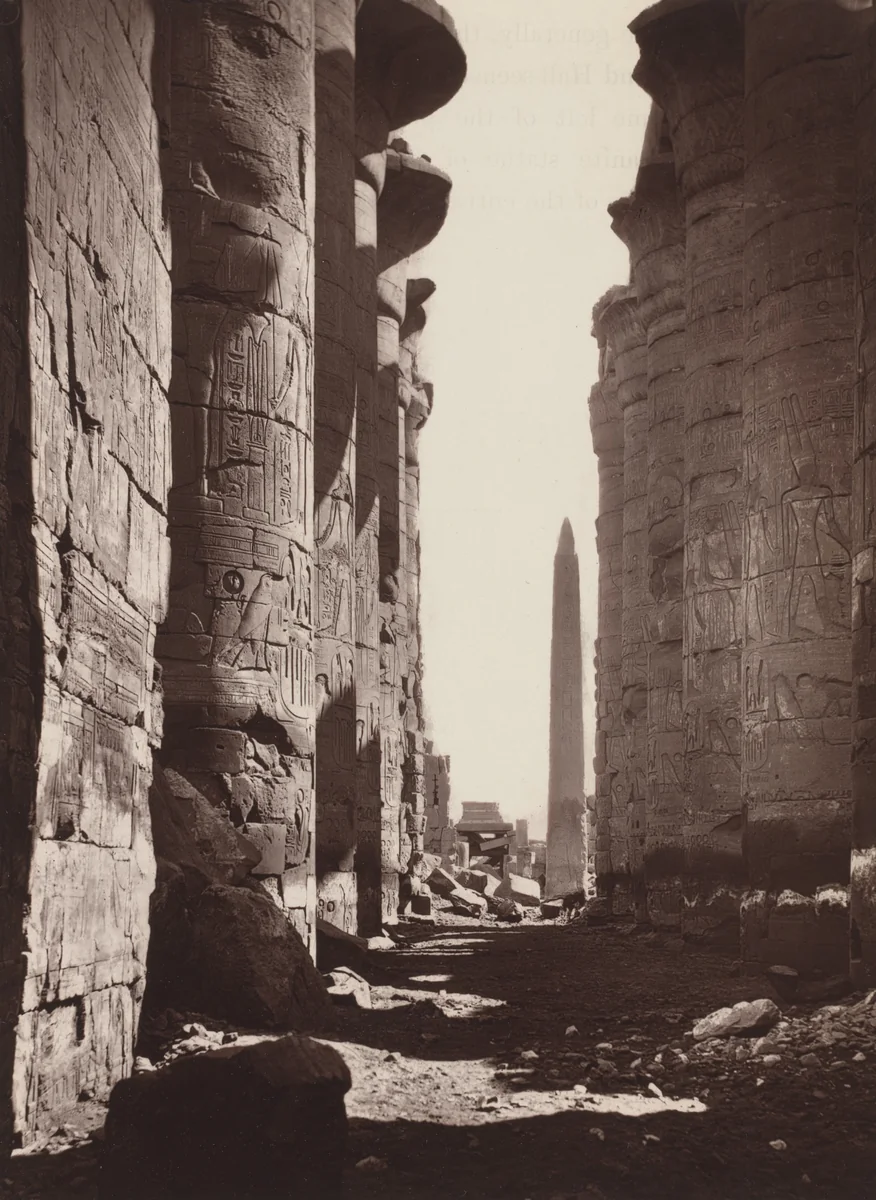 The Grand Hall, Karnak by William de Wiveleslie Abney, photograph, 1876