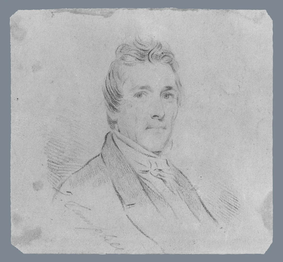 Portrait of a Man (from McGuire Scrapbook) by Thomas Campbell, artwork, 1751-1851