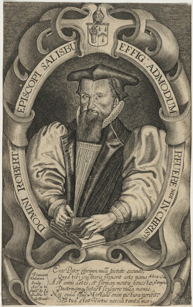 Domini Robertus, Episcopi Salisbury (Robert Abbot, Bishop of Salisbury) by Francis Delaram, print, 1590-1627