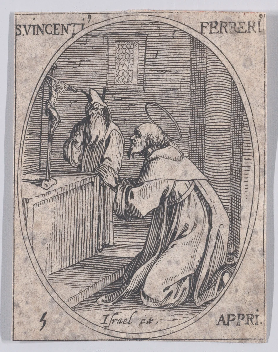 S. Vincent Ferrier (St. Vincent Ferrer), April 5th, from "Les Images De Tous Les Saincts et Saintes de L'Année" (Images of All of the Saints and Religious Events of the Year) by Jacques Callot, print, 1636