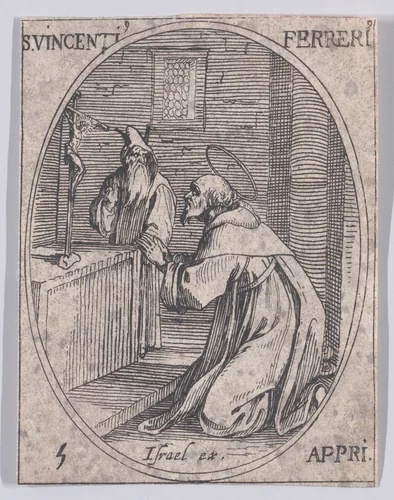 S. Vincent Ferrier (St. Vincent Ferrer), April 5th, from "Les Images De Tous Les Saincts et Saintes de L'Année" (Images of All of the Saints and Religious Events of the Year) by Jacques Callot, print, 1636