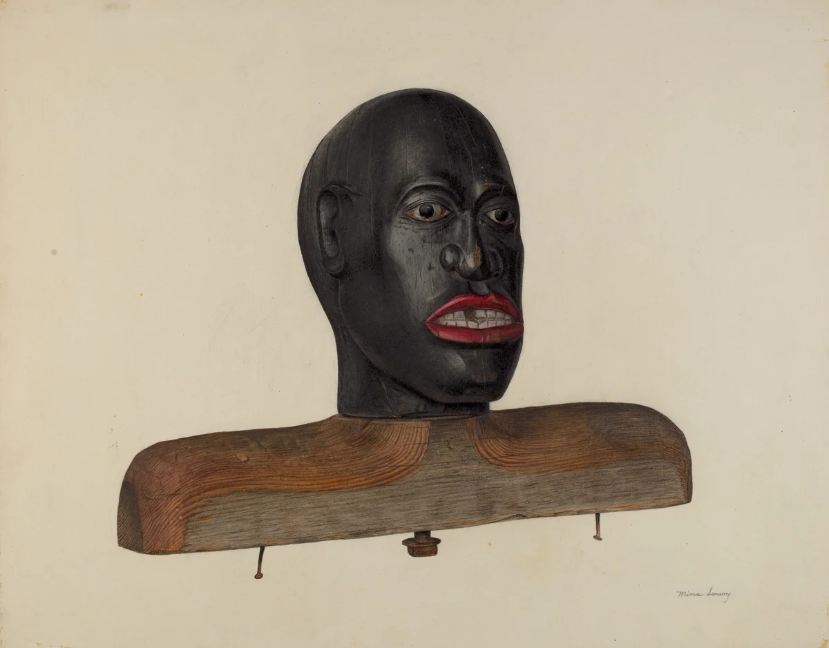 Head of a Negro by Mina Lowry, index of american design, 1940