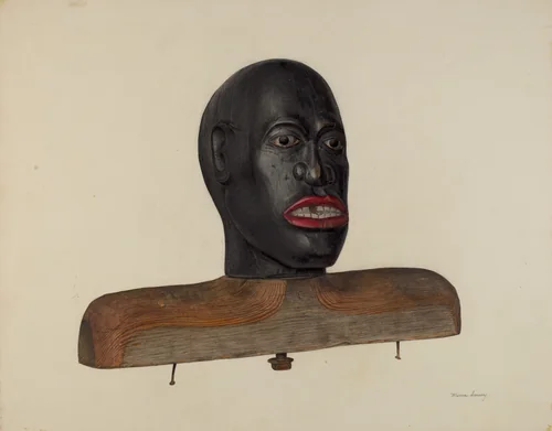 Head of a Negro by Mina Lowry, index of american design, 1940