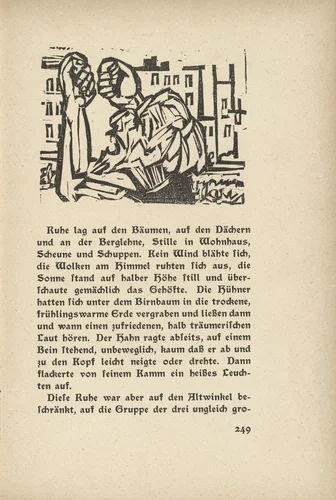 Altwinkel: The Cursing Winkler (Altwinkel: Der fluchende Winkler) (headpiece, page 249) from Neben der Heerstrasse (Off the Main Road) by Ernst Ludwig Kirchner, illustrated book, 1923