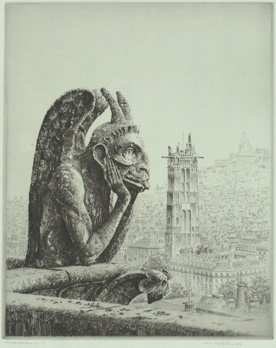 Le penseur de Notre Dame by John Taylor Arms, print, 1923