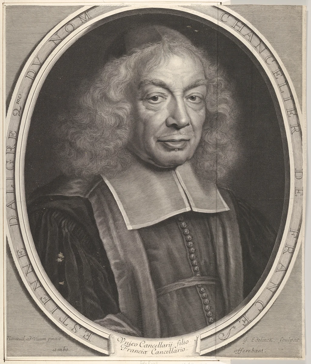 Etienne Dalligre, Chancelier de France by Gérard Edelinck, print, 1655-1707