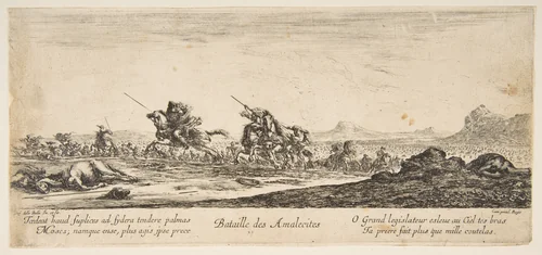 The Battle of the Amalekites by Stefano della Bella, print, 1645-1652