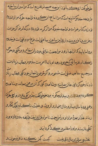 Page from Tales of a Parrot (Tuti-nama): text page by Unknown, painting, 1555-1565