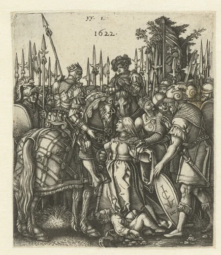 Gerechtigheid van Trajanus by anonymous, print, 1622