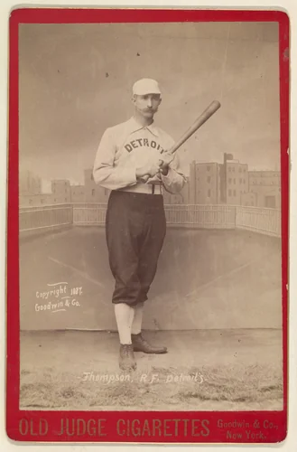 Thompson, Right Field, Detroit, from the series Old Judge Cigarettes by Goodwin & Company, photograph, 1887