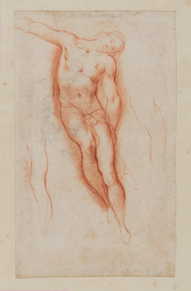Study for the Figure of Christ in a Deposition by Ventura Salimbeni, drawing, 1571-1635