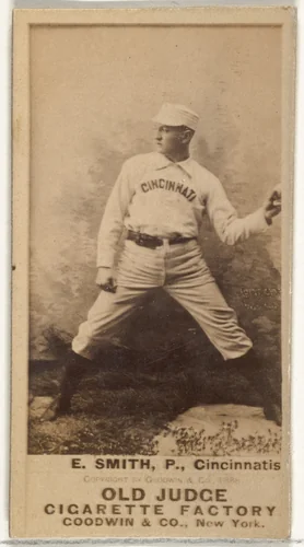 Elmer Ellsworth "Mike" Smith, Pitcher, Cincinnati, from the Old Judge series (N172) for Old Judge Cigarettes by Goodwin & Company, photograph, 1888