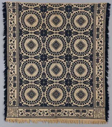 Coverlet by John W. Weaver, textile, 1853