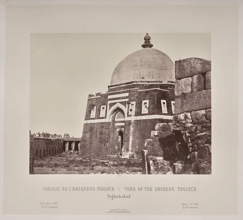 Tomb of the Emperor Togluck, Togluckabad by Louis-Théophile Marie Rousselet, photograph, 1865-1870