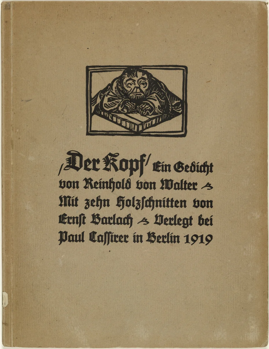 Cover from Der Kopf (The Head) by Ernst Barlach, illustrated book, 1919