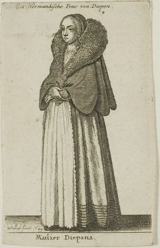 Dieppe Woman by Wenceslaus Hollar, print, 1649