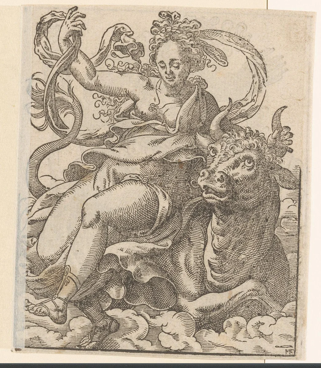 De ontvoering van Europa by Unknown, print, 1580