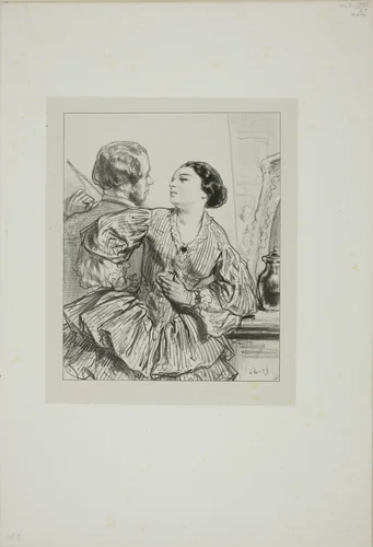 Masks and faces: I have been slandered by Paul Gavarni, print, 1857-1858